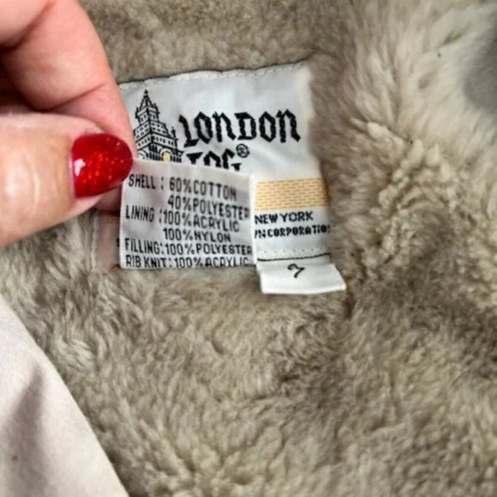 Vintage Girls London Fog Size 7 Double Breasted Raincoat Zip Out Lining EUC - Picture 3 of 4